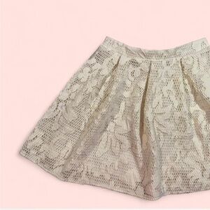 Elegant Lace Cream Skirt